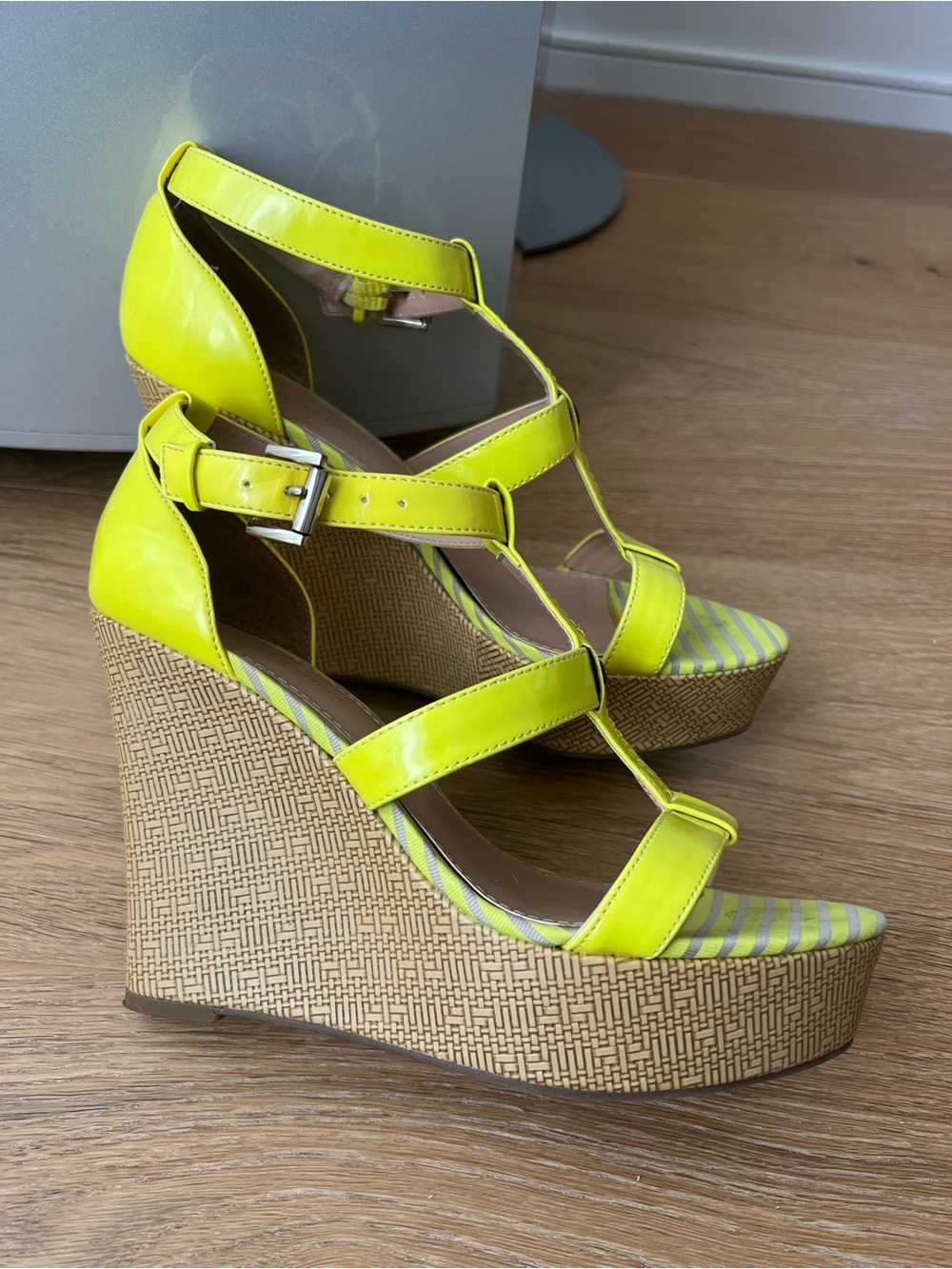 Tommy Hilfiger Neon Yellow Wedge Sandals